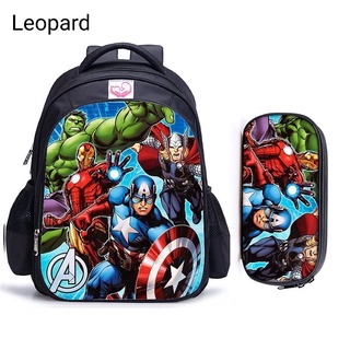 Marvel Avengers Superhero Kids Backpack Hulk Spiderman Ironman Thor Black 16"