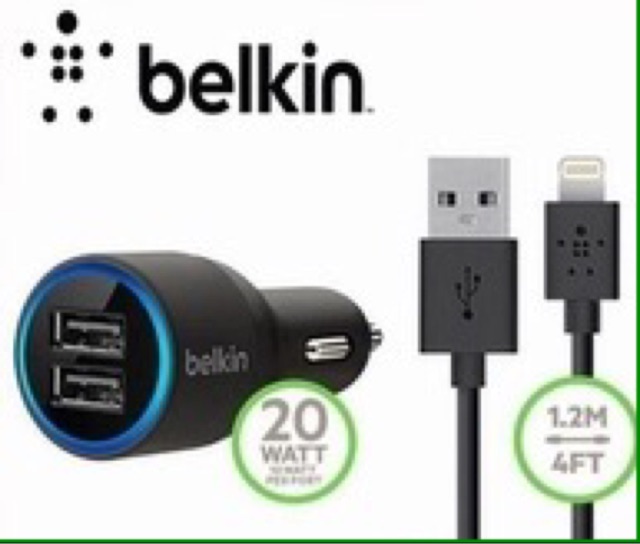 Belkin Dual Port Usb Universal Phone Car Charger Apple Lightning