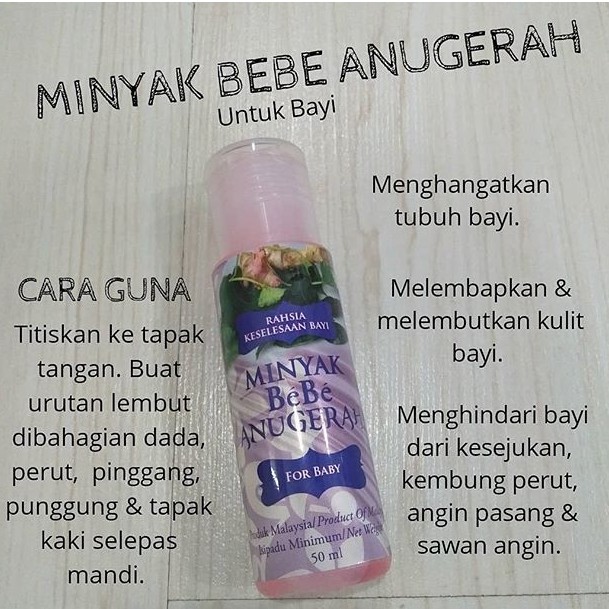 Minyak Bebe Anugerah For Baby 50ml Shopee Malaysia