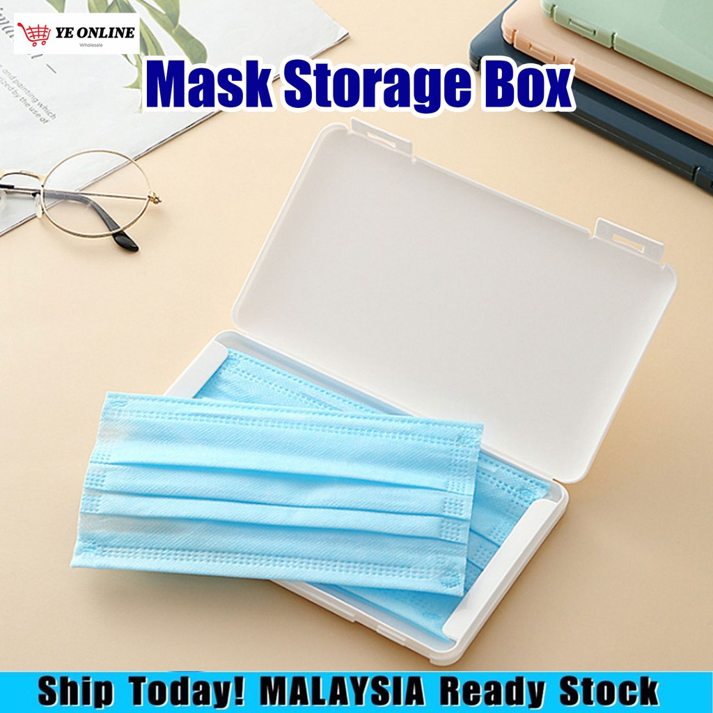 Face Mask Storage Box Protecting Case Plastic Masks Container Organizer ...