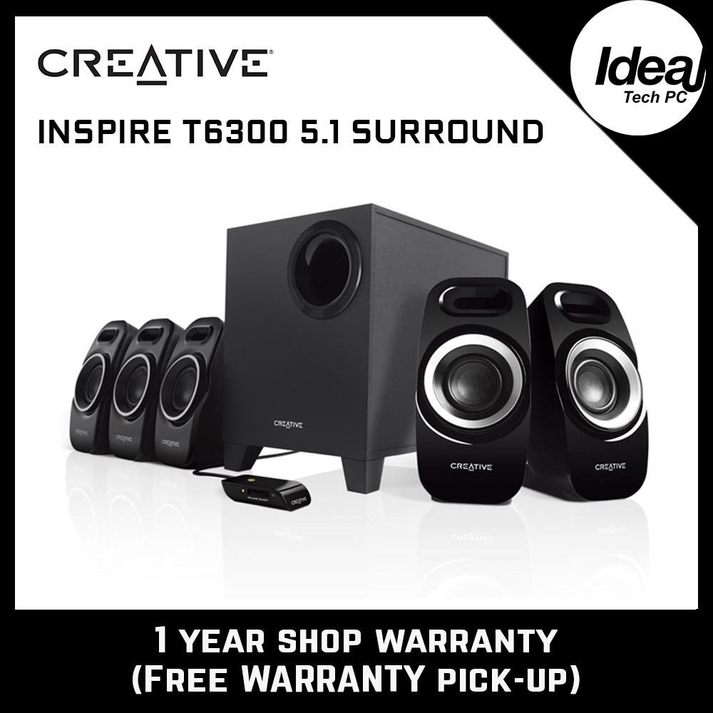 creative inspire t6300 5.1 surround speaker system