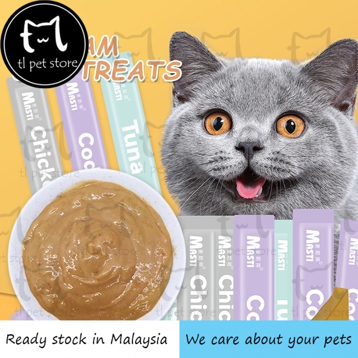 Masti 15g Cat Treats Creamy Tasty Chicken Tuna Cod Chicken Cat Stick Cat Wet Food Cat Snack Makanan Kucing