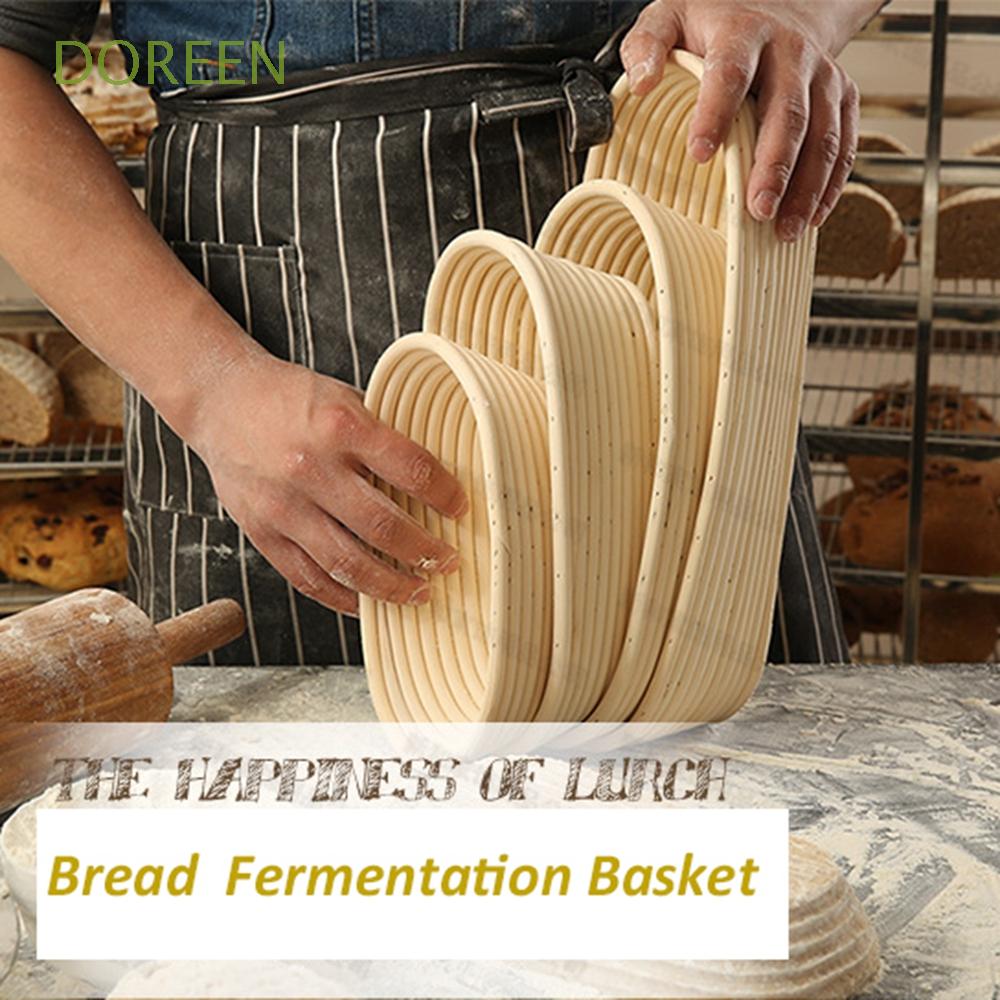 DOREEN 7 Sizes Dough Rising Handmade Liner Baskets Wicker Rattan Basket Bread Fermentation Mass Proofing Baking Supplies Oval Natural Banneton Brotform