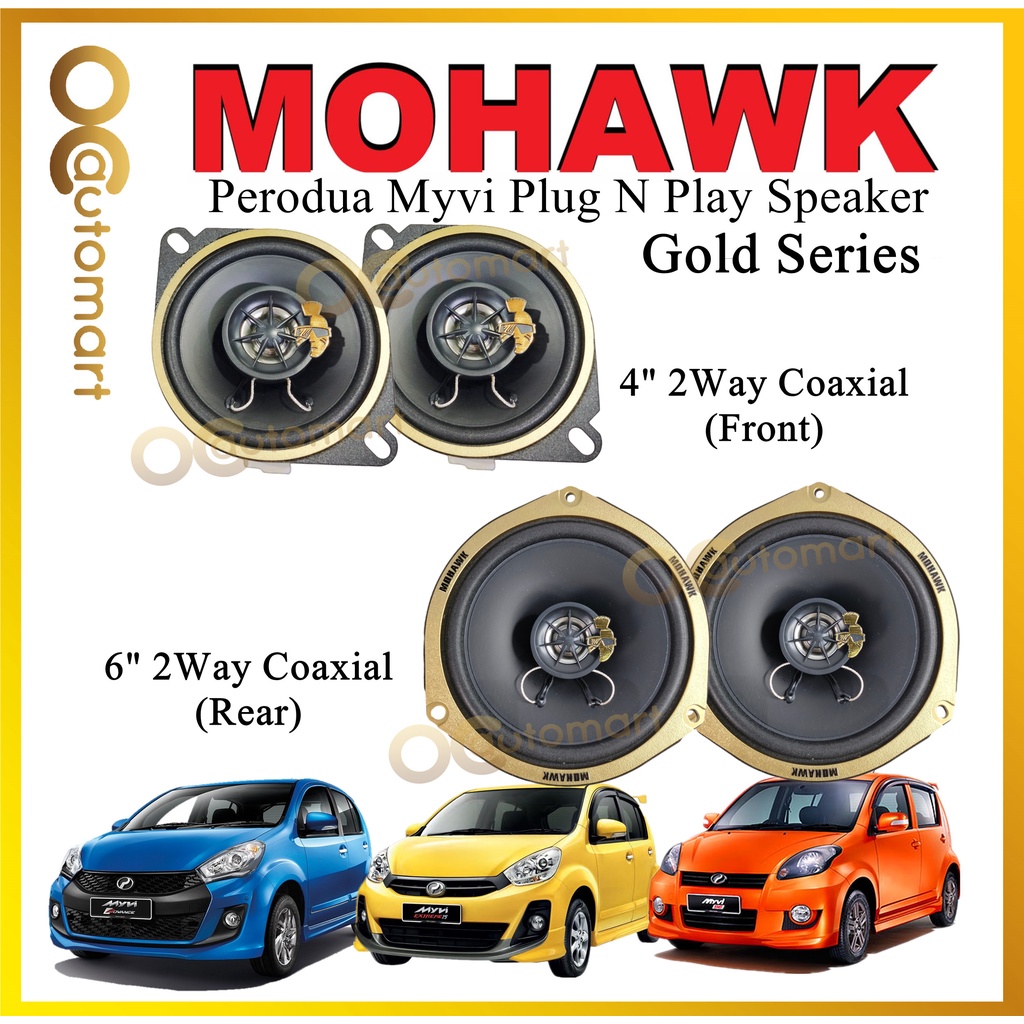 MOHAWK Plug & Play Front & Rear OEM Speaker For Perodua Myvi 2005 Myvi