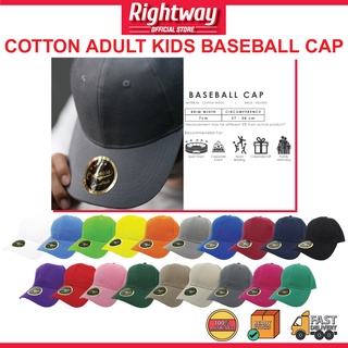 RIGHTWAY Adult Kids Premium Super Thick Baseball Plain Cotton Cap 19 Colors Available H6 YH6