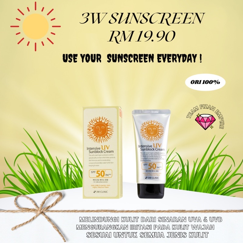 SUNSCREEN 3W ( SUNSCREEN VIRAL ) Shopee Malaysia