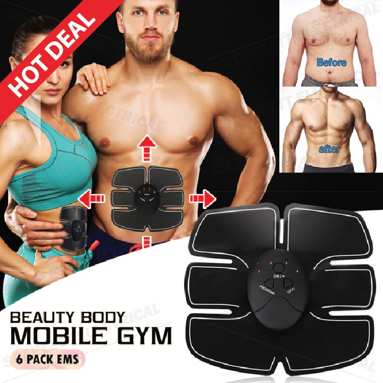 6 Pack EMS ABS Trainer Body Gym Muscle Toning Fitness Wireless Electro Pad / Alat Bina Otot | Shopee Malaysia