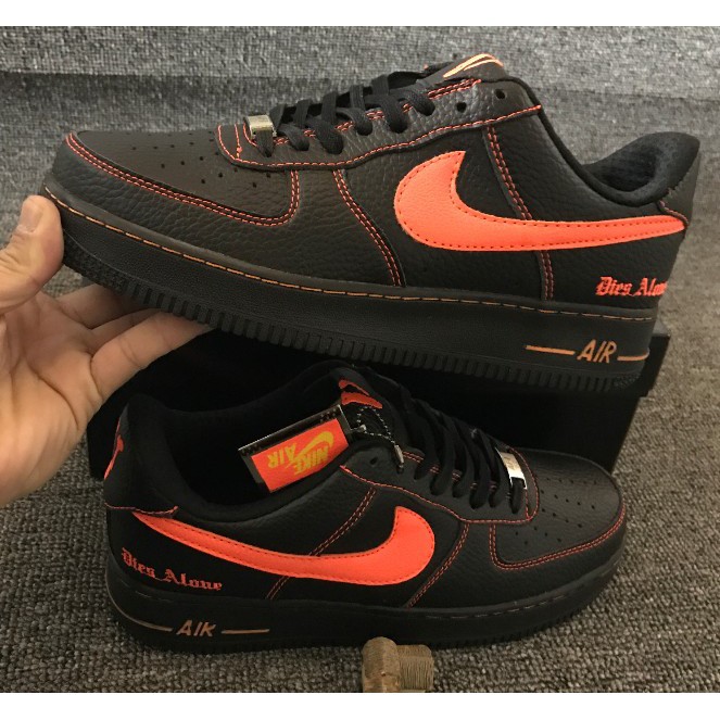 black and orange air force 1 vlone
