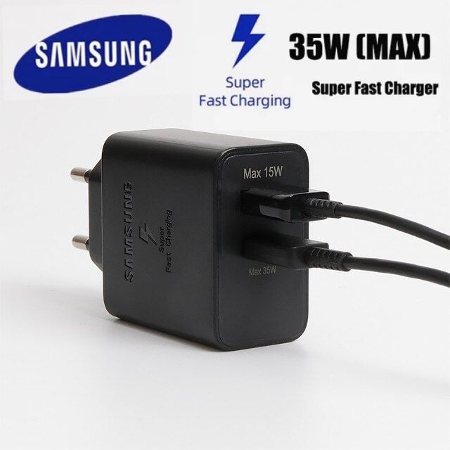 Dual Port Charger Samsung S22 / S21 ( 5G ) 35W Super Fast Charging PD Adapter Wall Charger