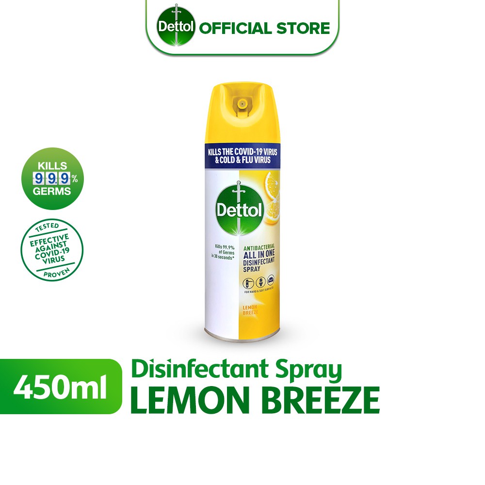 Dettol Disinfectant Spray Lemon Breeze 450ml Shopee Malaysia