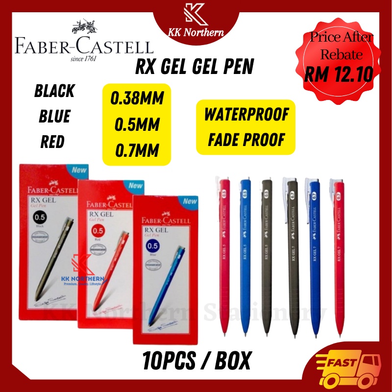 FaberCastell RX GEL Gel Pen 10pcs/box 0.38mm / 0.5mm / 0.7mm Pen