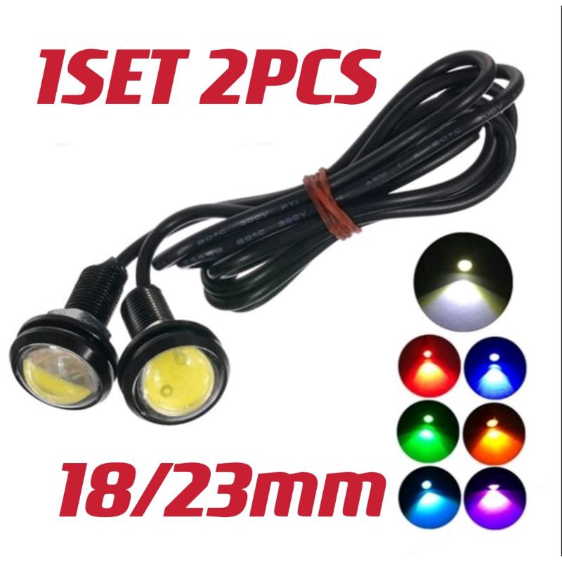 2PCS 18mm/23mm LED Eagle Eye eyes brake sportlight blue red orange red