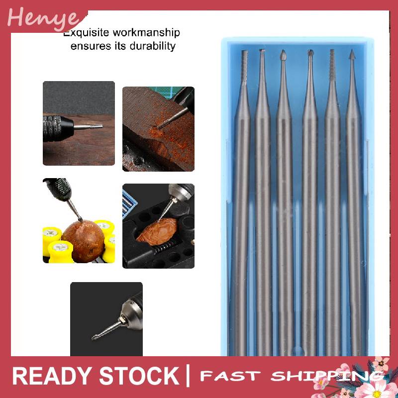 [Ready Stock]Henye Miniature Drill Needle Engraving Milling Cutter Carving Bits Gold Silver Jewelry Making Tool Electric Nuclear Knife Graver Olive Nut Wood Bit Tooth Machine