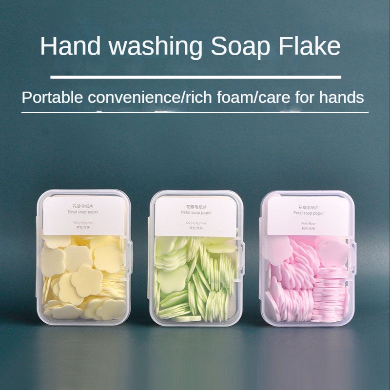 Soap Slice Travel Portable Soap Flake Children's Hand Washing Soap Sheet Disposable Hand Sanitizer Portable Hand Washing Tablets Instant Hand Washing Tablets Travel Essential