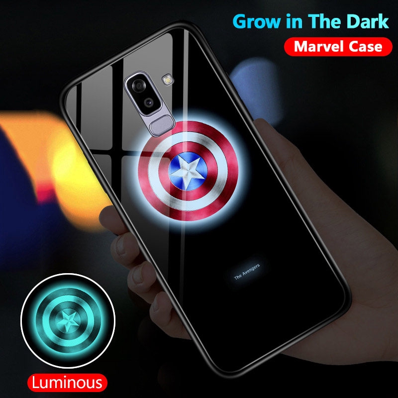 Luminous Glass Casing Samsung Galaxy J2 Prime J4 Pro 18 Plus J3 17 16 15 Core J410 J330 Marvel Phone Case Cover Shopee Malaysia