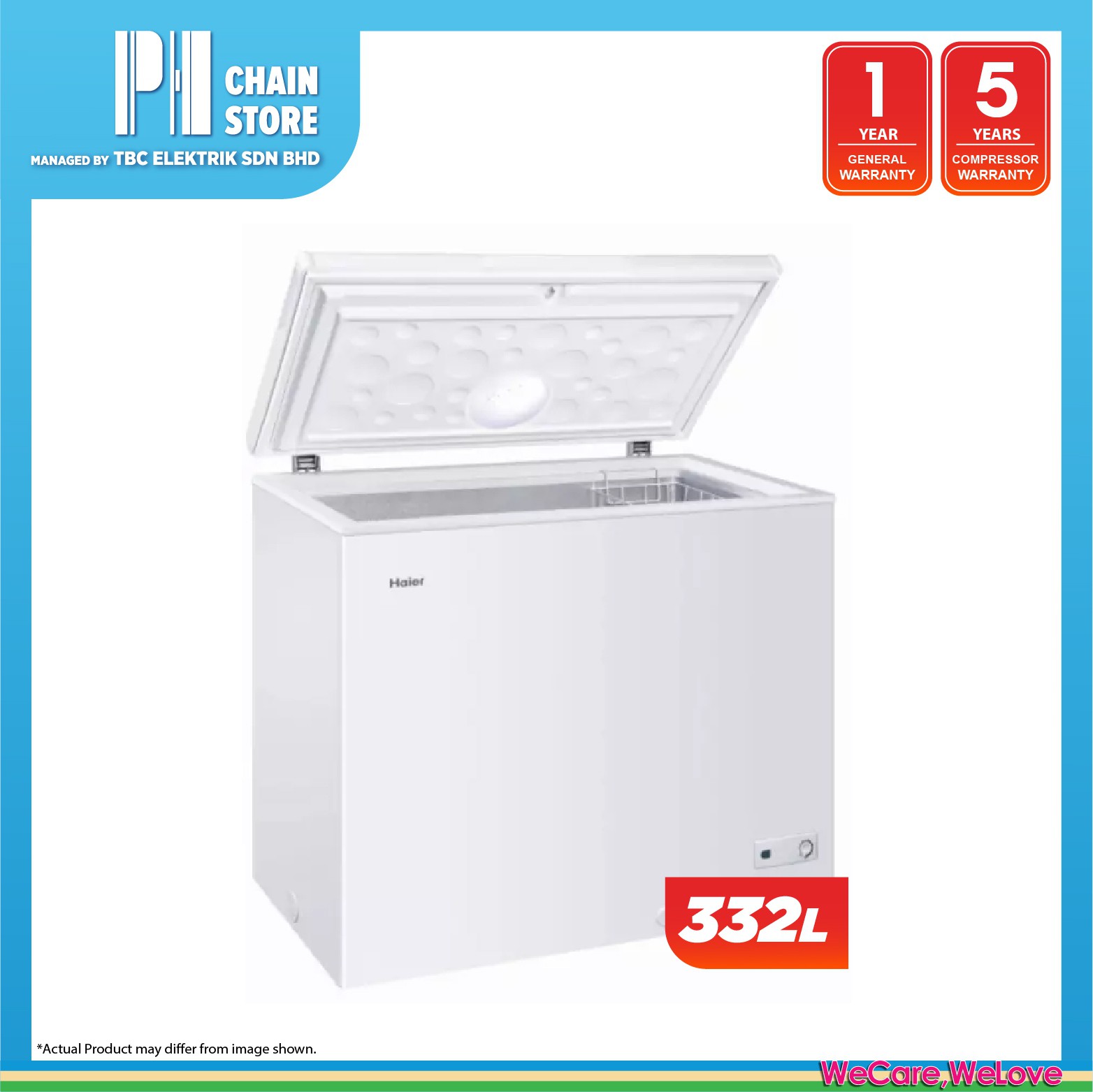 Haier 328hp 324l R600a Chest Freezer Courier Service Shopee Malaysia