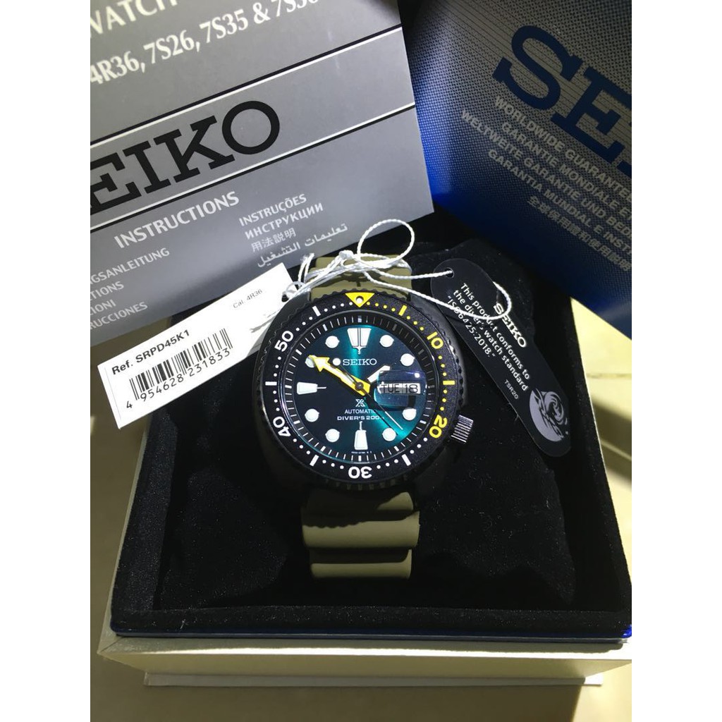 SEIKO SRPD45K1 Men's Prospex Automatic Turtle Okinawa Sea Grapes Diver RSB  Green Limited Edition | Shopee Malaysia