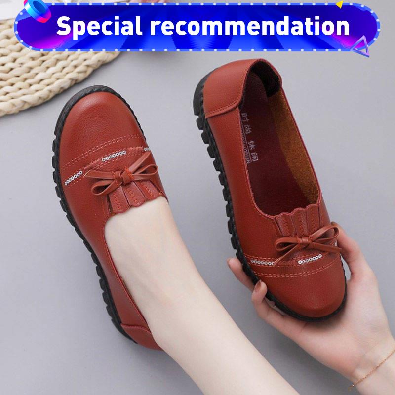 Ready Stock Kasut Perempuan Wedges Kasut Wanita Heels Kasut Tinggi Wanita 2020 Jenis Baru Musim Gugur Dan Sejuk Kasut Ibu Kasut Tunggal Bukan Slip Baji Bawah Lembut Dengan Kasut Pertengahan Umur Kasut