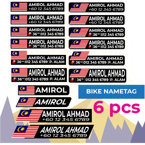 Sticker Label Bike Name Tag Premium (6pcs) Shopee Malaysia