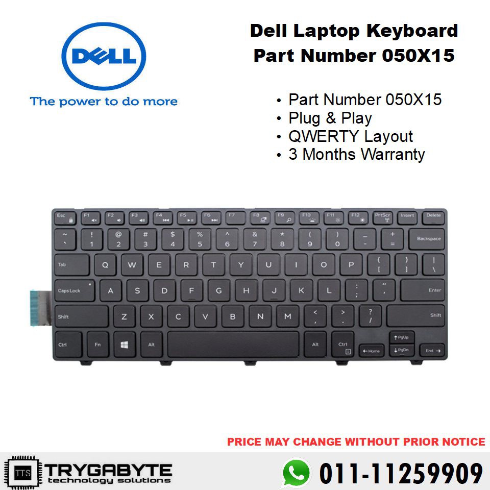 Laptop Dell Inspiron Keyboard Part Number 050X15 / Keyboard Replacement