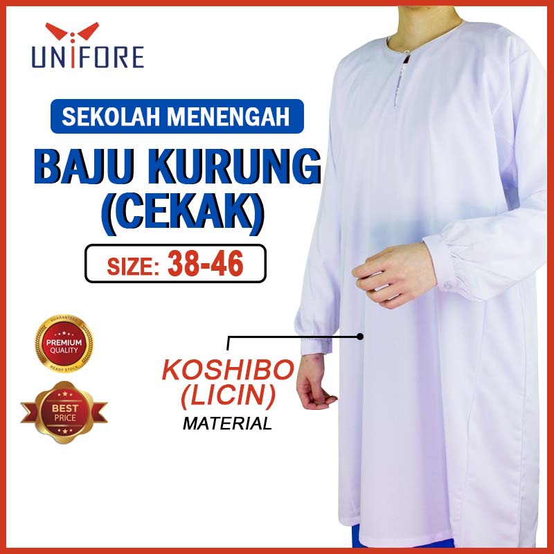 Perempuan Baju Kurung Chekak KOSHIBO Sekolah Menengah (Putih) #KSH-BK ...