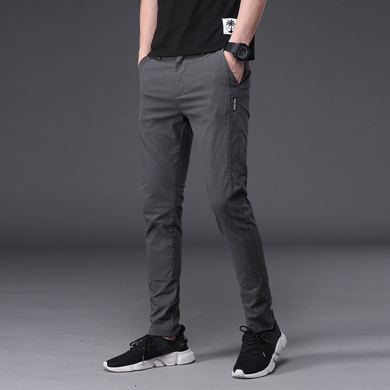 shopee: Men's Korean Pants Slim Fit Casual Pant Long Seluar Chinos Trousers Seluar Slack Lelaki (0:1:Color:Dark Gray;1:0:Size:28)