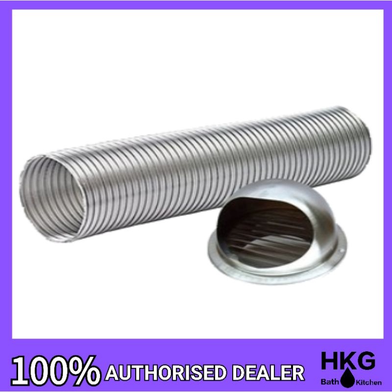 Ready Stock Aluminium Telescopic Flexible Hood Ducting (Cap + Hose