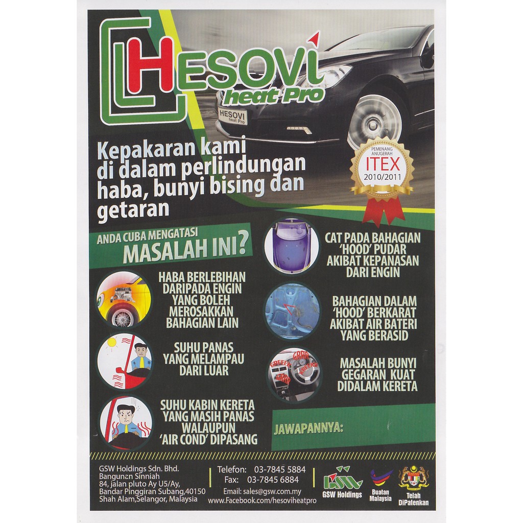 PERODUA MYVI D20N - ORIGINAL HOOD INSULATOR (HESOVI) FOR 