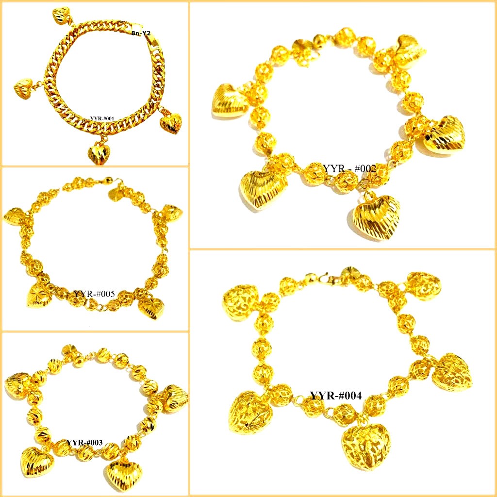  Emas  Korea Bangkok 001 Series Gelang  Gantung Love  