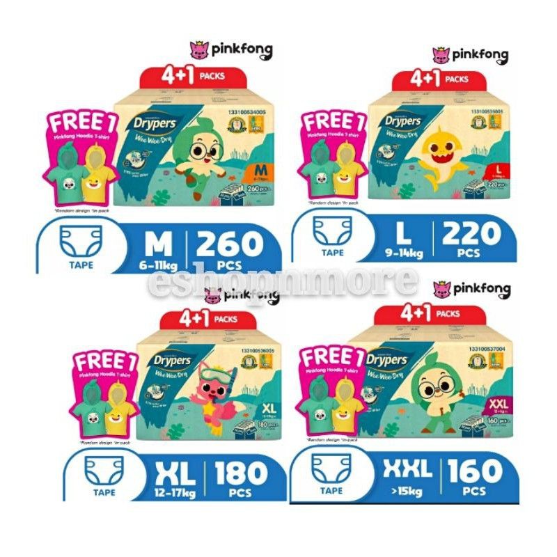 Dryper Wee Wee Dry M52x5/L44x5/XL36x5/XXL32x5