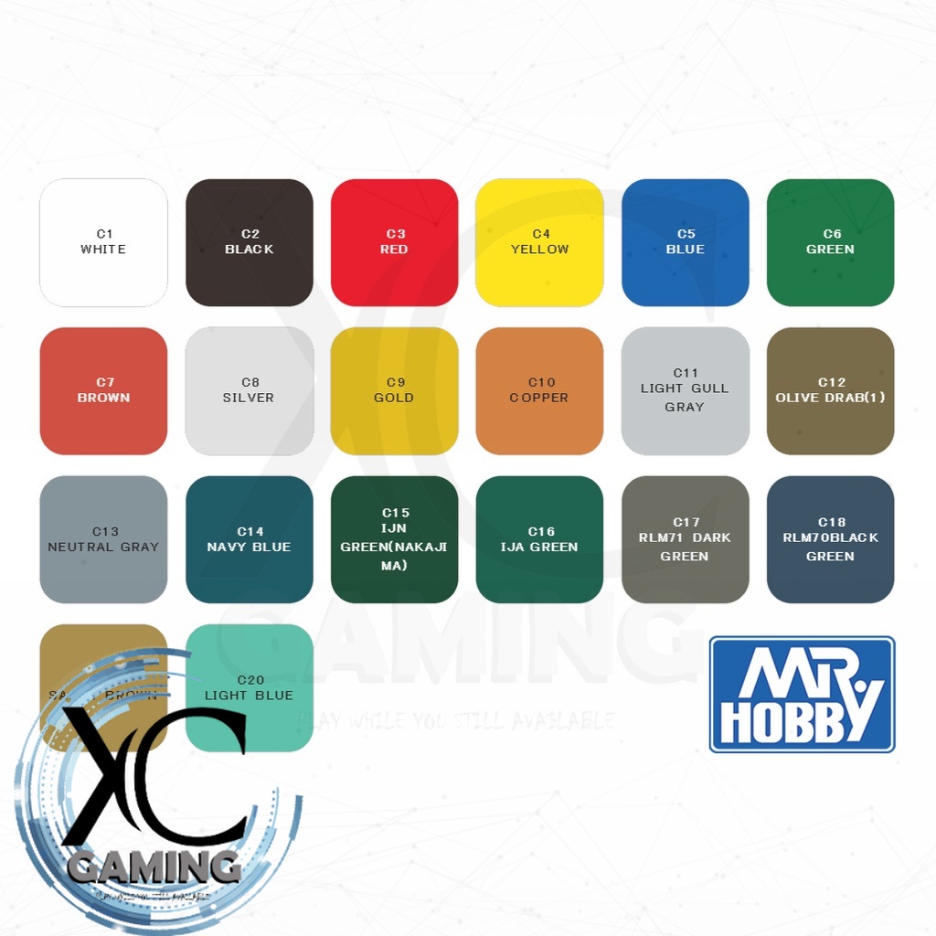 Mr Hobby Mr Color C1 - C20 C2 C3 C4 C5 C6 C7 C8 C9 C10 C11 C12 C13 C14 ...