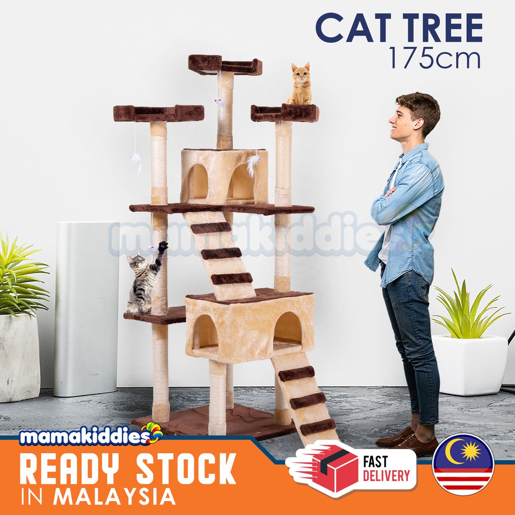 Skiiddii Large 175cm Comfy Cat Tree Play Bed Scratcher House