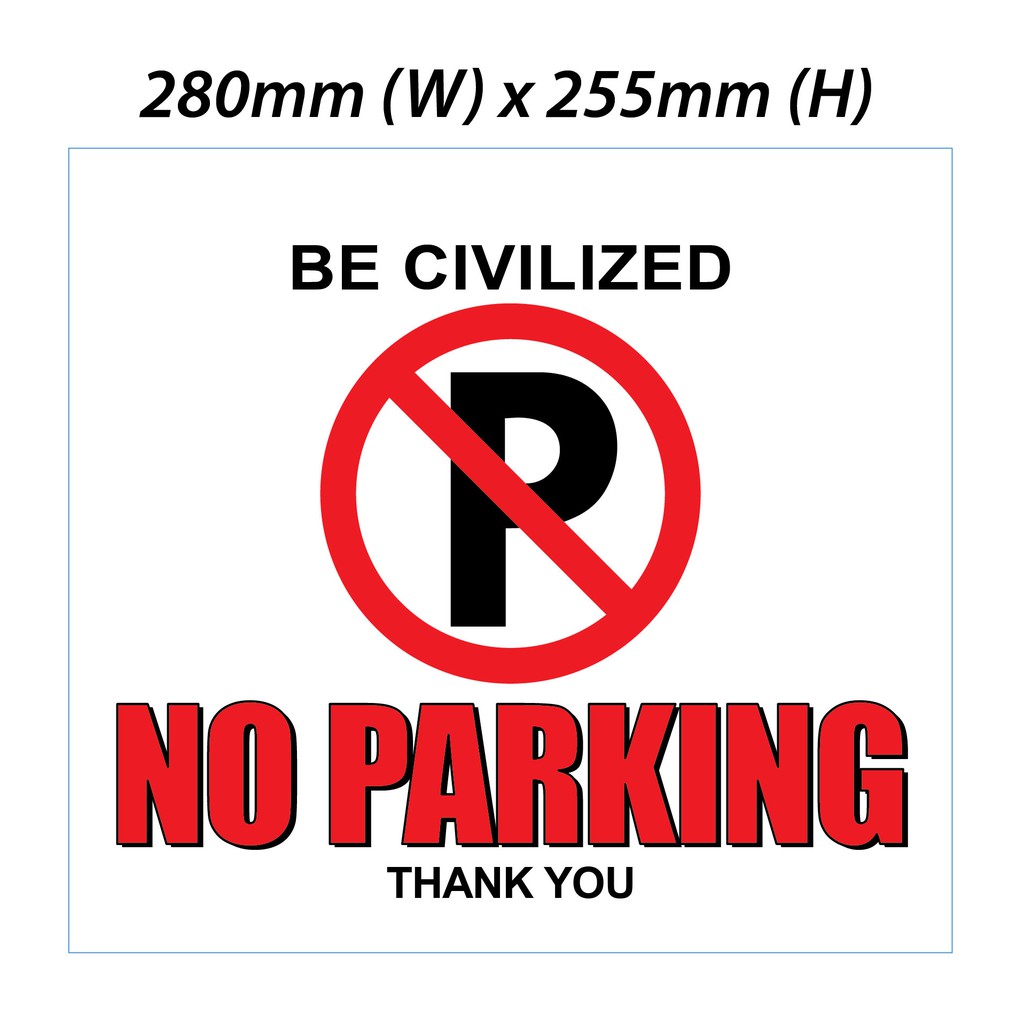 Buy No Parking Signage 280x255mm High Impact Board Warning Sign Seetracker Malaysia