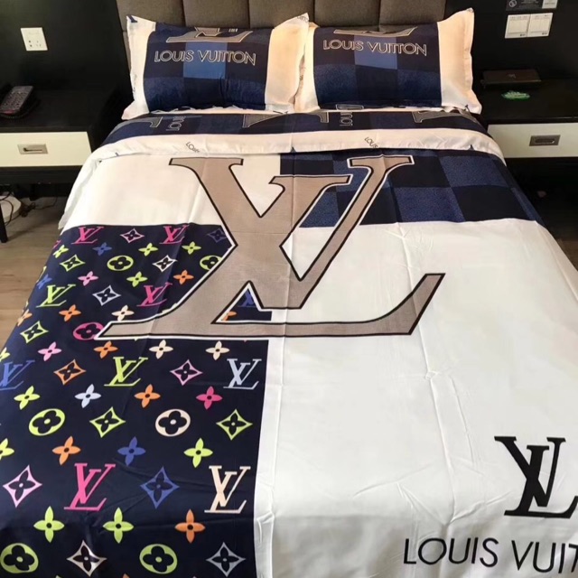 Preorder Premium Comfort Bedsheet 3 In 1 King Queen Size Gucci Lv Armani