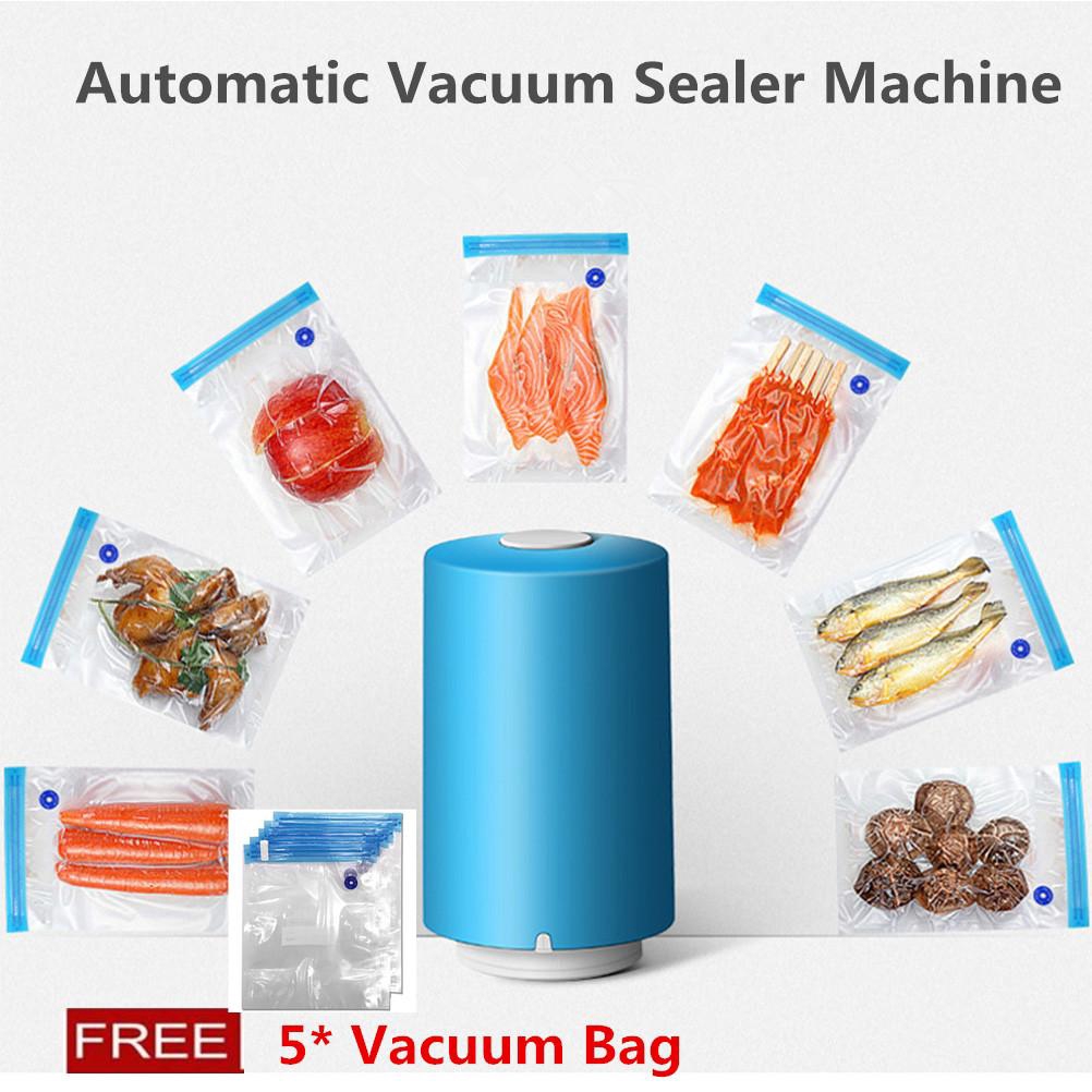 【Free 5 Vacuum Bag】Mini Automatic Vacuum Pump Portable Vacuum Sealer