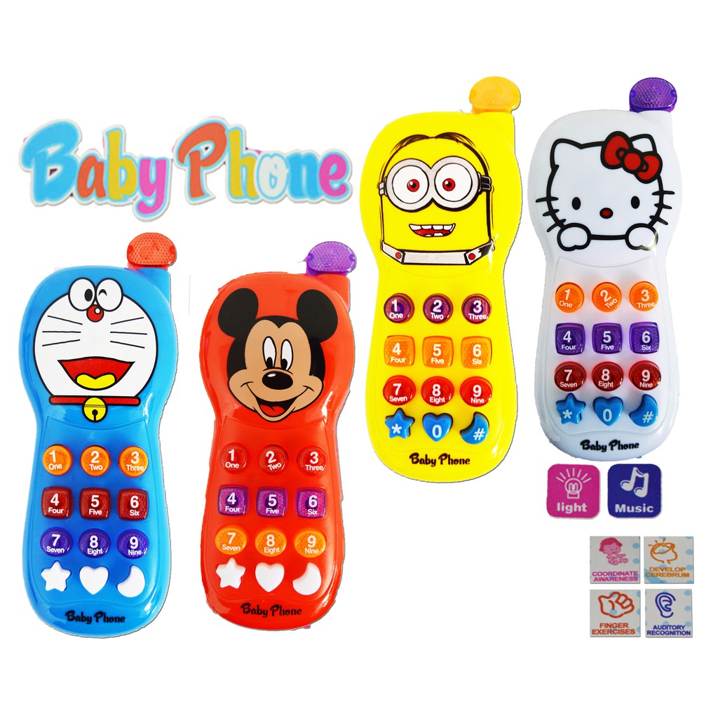 Cartoon Phone With 12 Music Light For Kids Children 