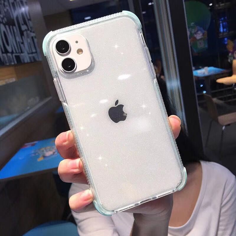 shopee: Glitter Anti-drop Phone Case iPhone 12 pro max 11 Pro Max X XR XS MAX 7 8 Plus Transparent Soft TPU Casing Shining Cover (0:4:Color:Sky Blue;1:8:Model:iPhone 12/12 Pro)