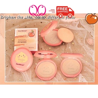 KISS BEAUTY Powder Peach 81913 Compact Soft Long Lasting Face Loose Makeup Cover Medium Natural
