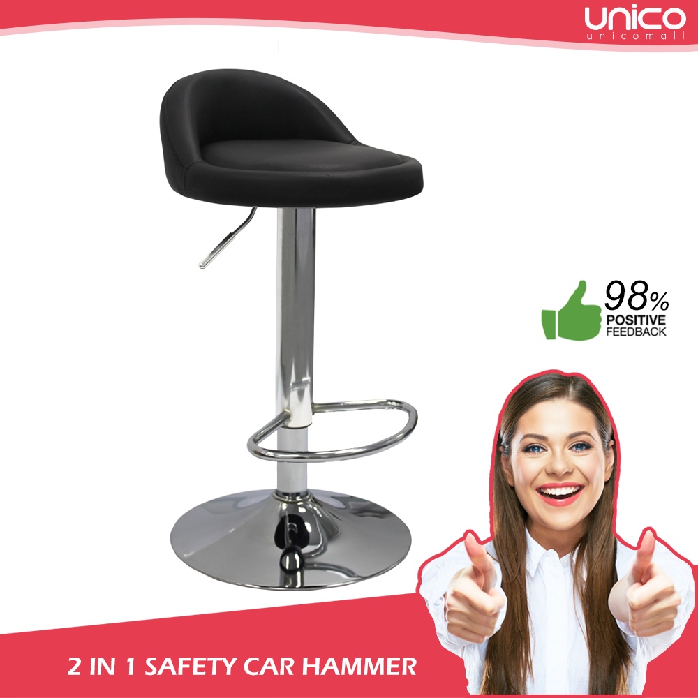 Modern PU Leather Bar Stool with Footrest / Barstool High