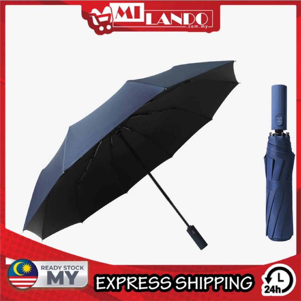 MILANDO Automatic Umbrella 3 Fold Waterproof Windproof Umbrella 8 Bone Payung (Type 3)