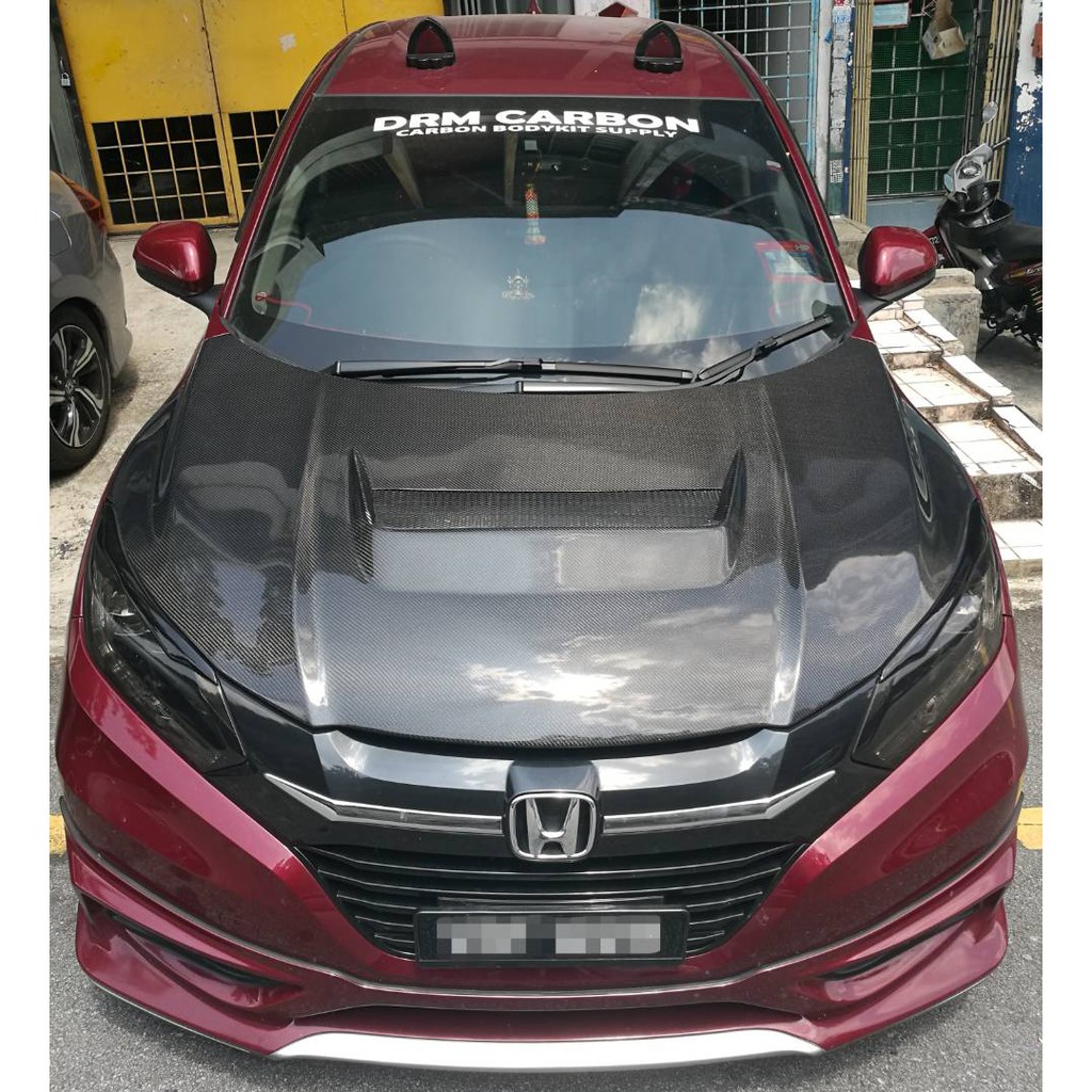 Honda HRV DRM design Carbon fiber bonnet hood  Shopee Malaysia