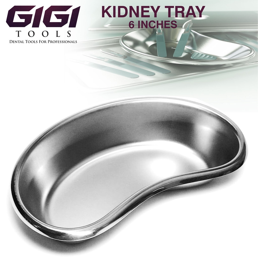 GIGI Tools Stainless Steel Kidney Shaped Curved Tray / Dish for Dental Surgical Use CE Passed