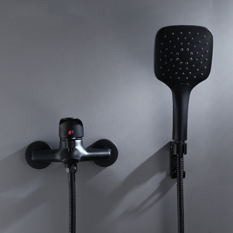 Black Brass Bathroom Shower Faucet Bath Faucet Mixer Tap With Hand