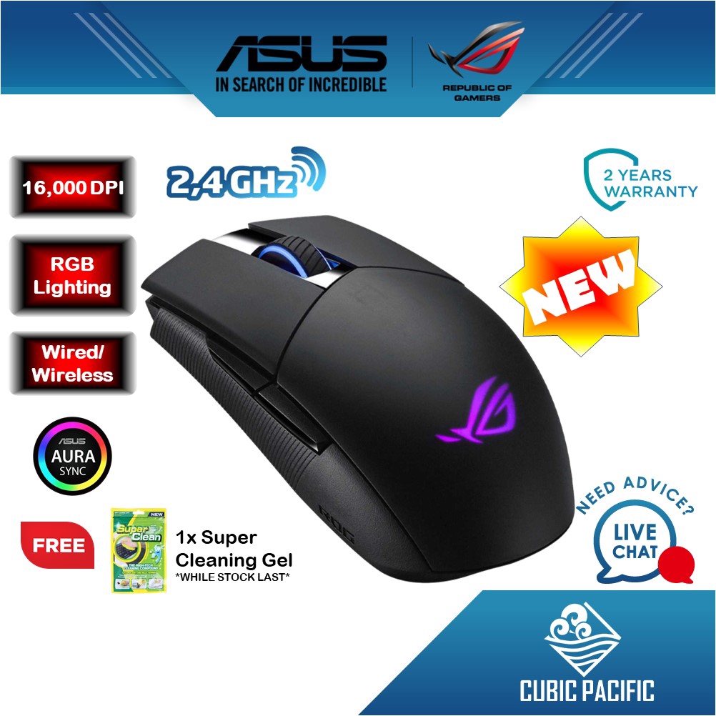 Asus Rog Strix Impact Ii Wired Wireless Ergonomic Gaming Mouse With Rgb Lighting P506 P510