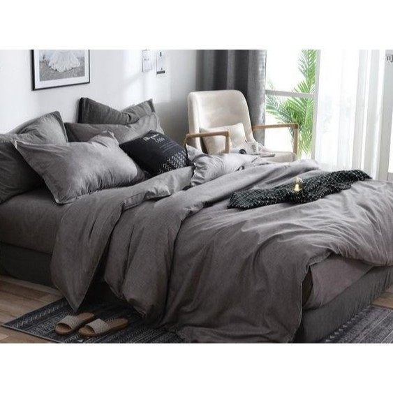 800tc Cotton Plain Color Dark Grey, Dark Grey Twin Bedding