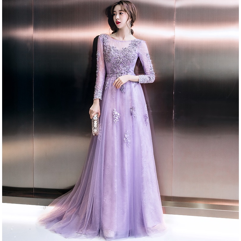 purple formal maxi dress