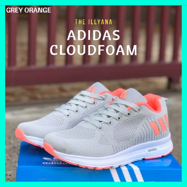 adidas cloudfoam grey orange
