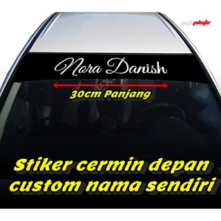 Custom Sticker Cermin Kereta Stiker Potong Decal Sticker Tampal Cermin Tempah Sticker Nama Shopee Malaysia