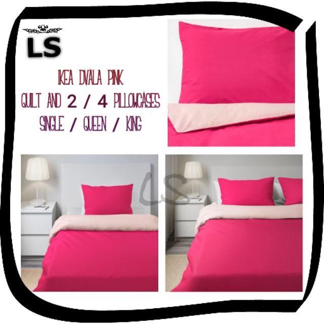 Ikea Dvala Pink Quilt And 2 4 Pillowcases Single Queen King