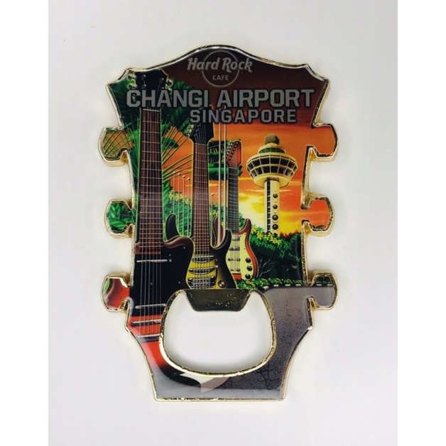 [Original] HRC Hard Rock Cafe CHANGI AIRPORT SINGAPORE | Guitar Head Magnet Bottle Opener | Magnets